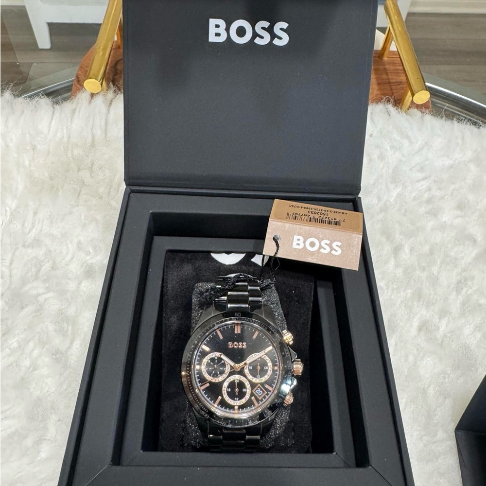 Boss Women's Black and Gold Watch